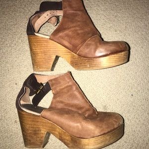Free People wooden clog wedges